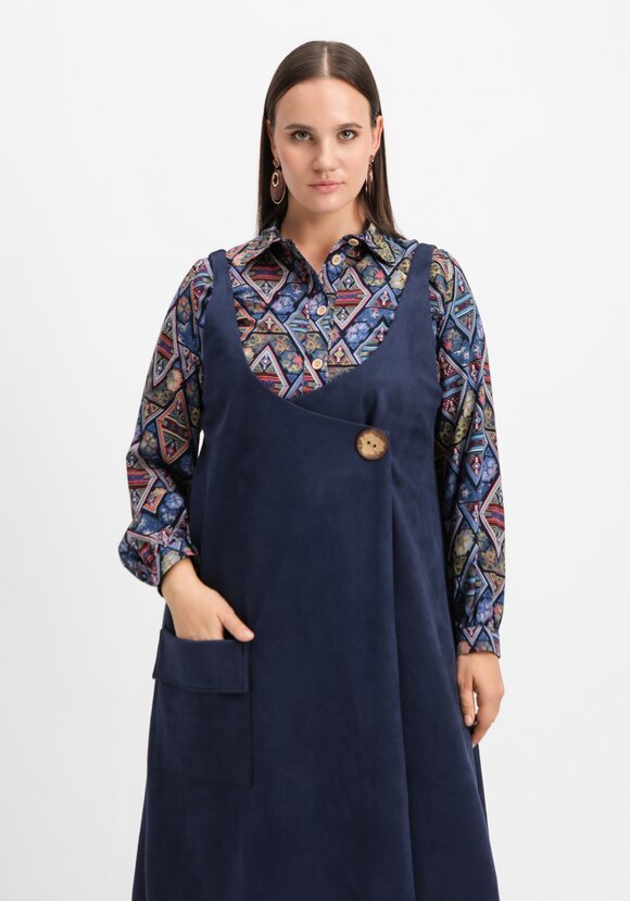 Сарафан оверсайз с накладным карманом шир.  580, рис. 11