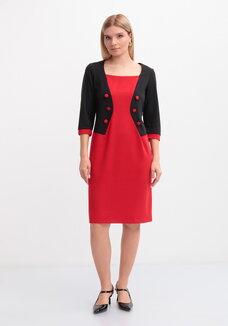 Платье классическое комбинированное из джерси