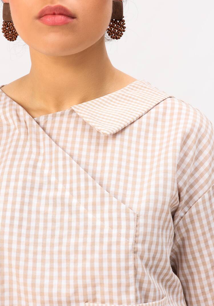 Блуза оригинального дизайна и свободного кроя шир.  750, рис. 5