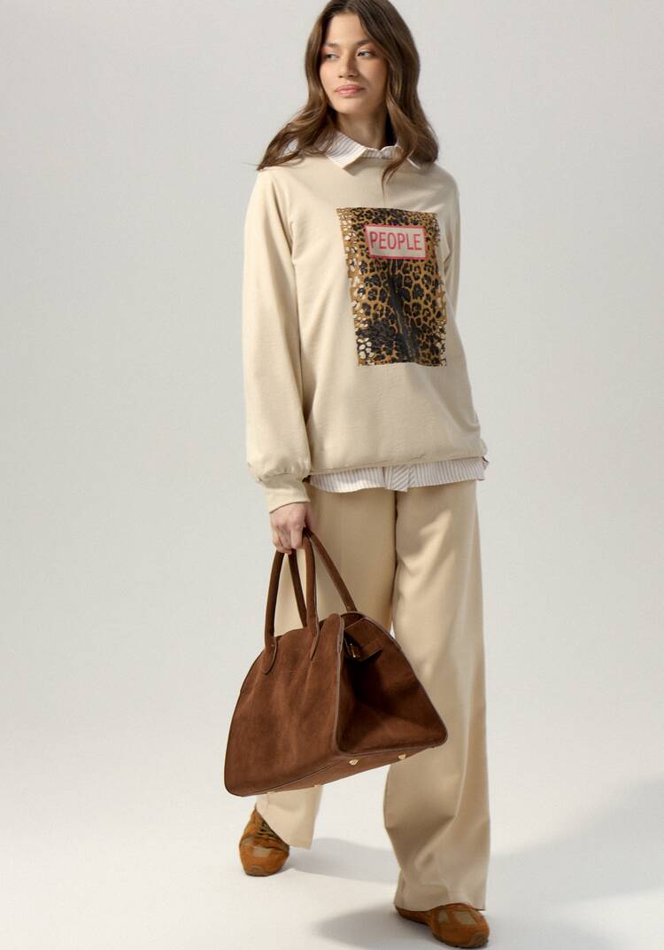 Свитшот с анималистичным принтом на груди шир.  750, рис. 23