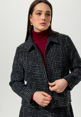 Пиджак с накладными карманами твидовый