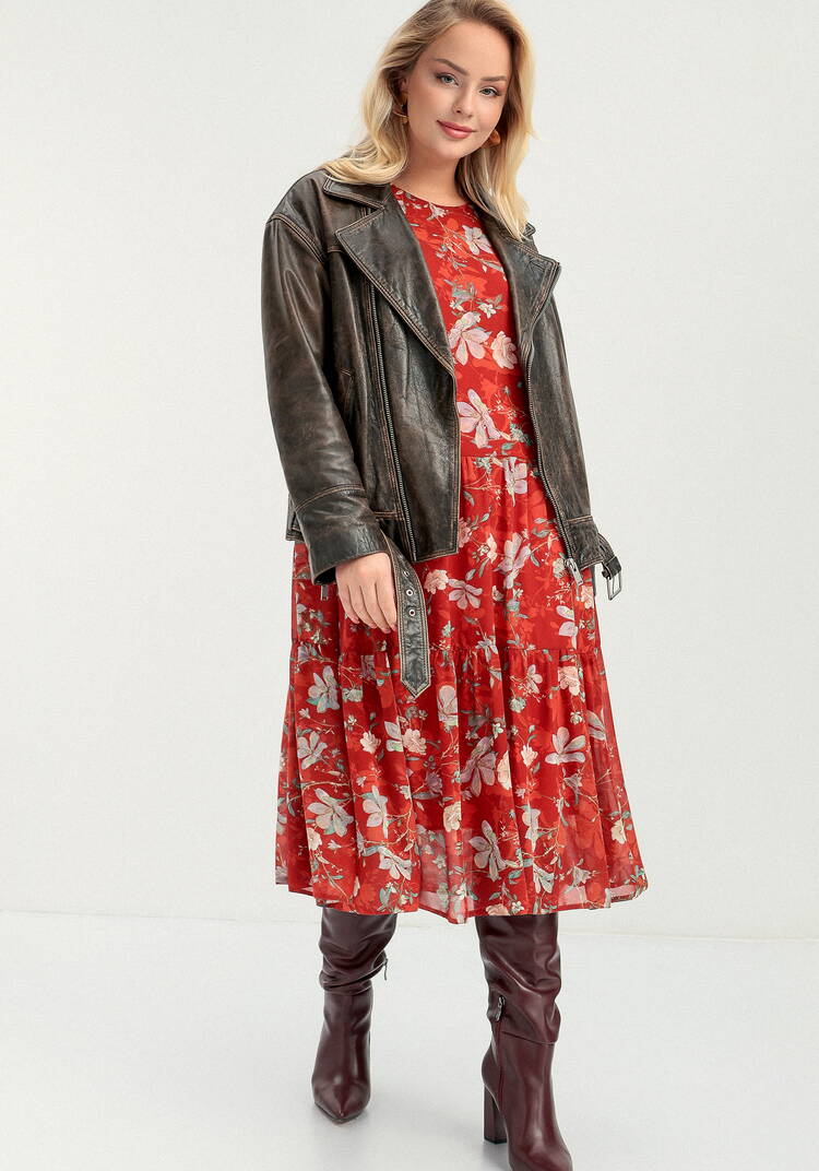 Платье ярусное с цветочным принтом шир.  750, рис. 23