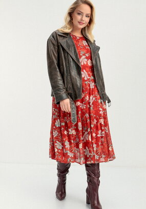 Платье ярусное с цветочным принтом