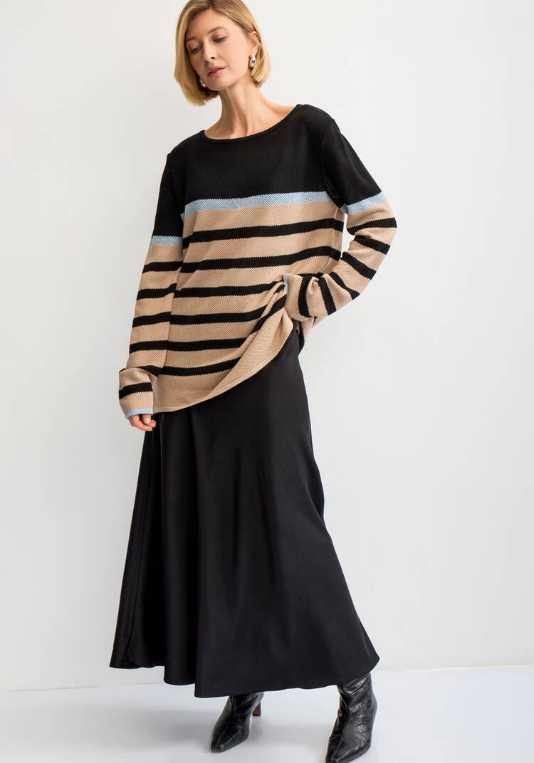 Джемпер в полоску с метанитью шир.  750, рис. 37