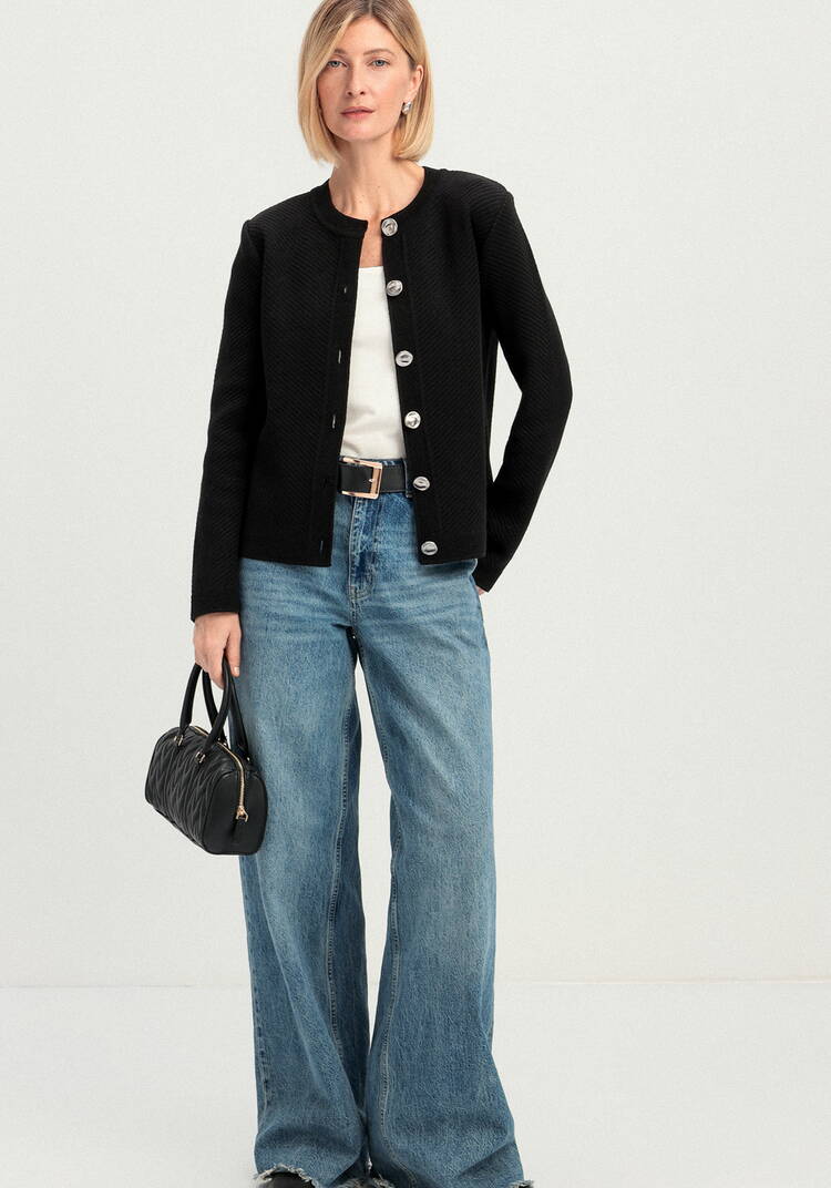 Жакет с акцентными пуговицами шир.  750, рис. 12