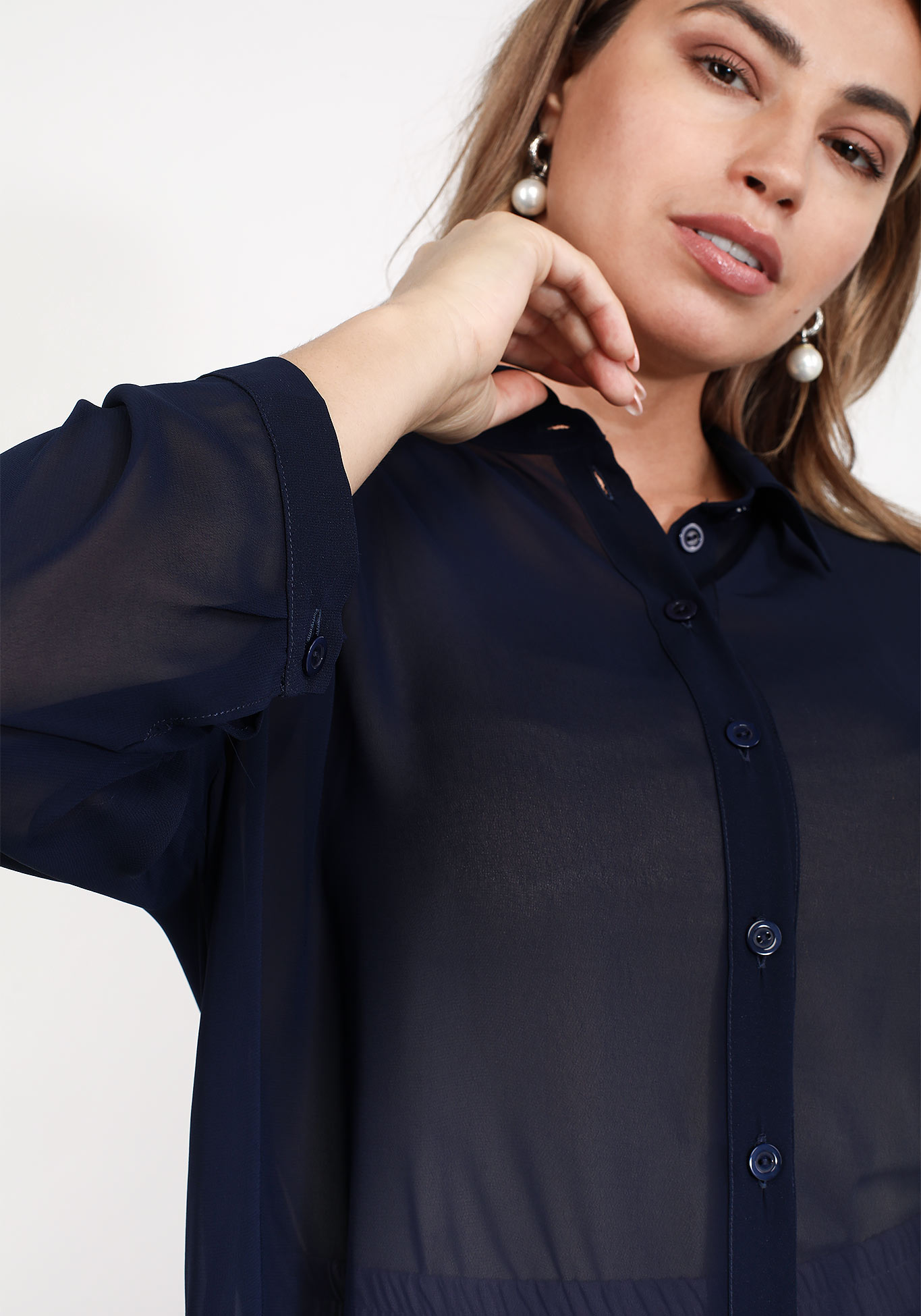 Блуза шифоновая с длинными рукавами Victoria, размер 48, цвет терракотовый - фото 9