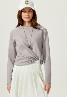 Лонгслив с круглым воротом из хлопка