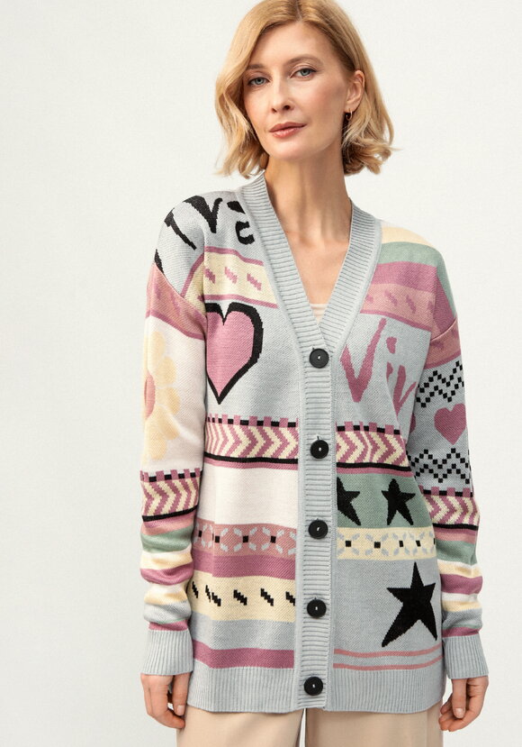 Кардиган удлиненный с ярким рисунком шир.  580, рис. 12