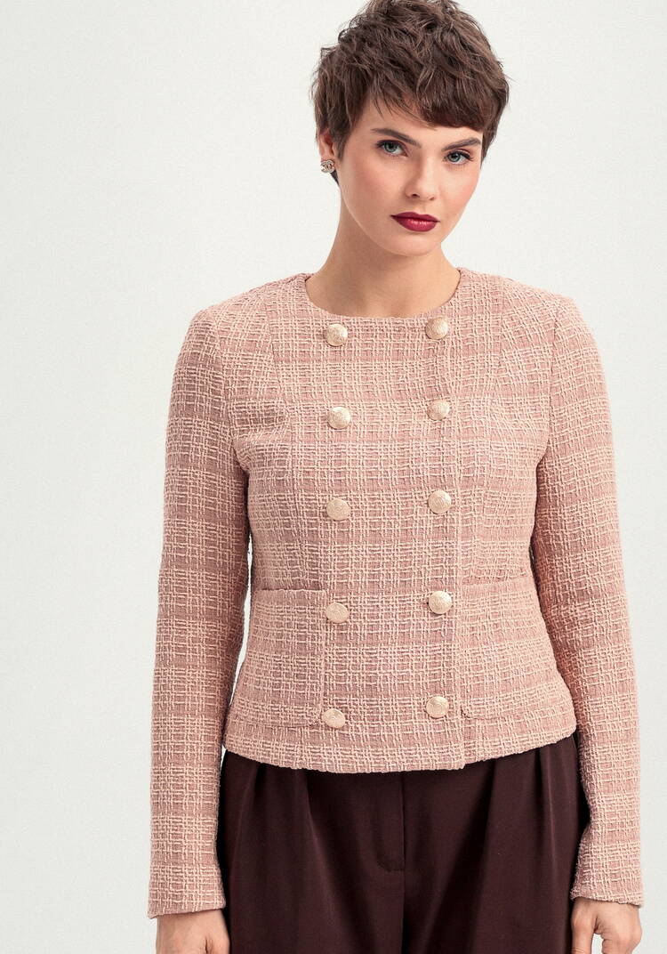 Пиджак двубортный твидовый шир.  750, рис. 4