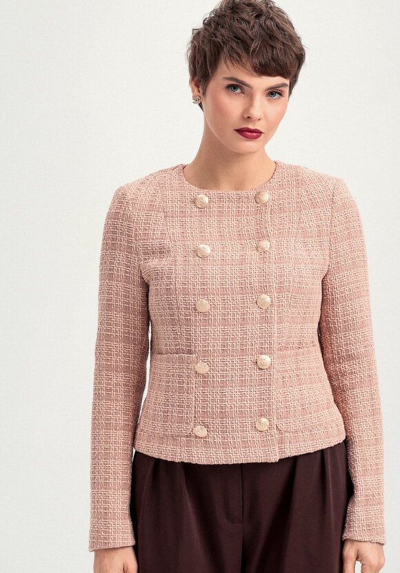 Пиджак двубортный твидовый шир.  580, рис. 4