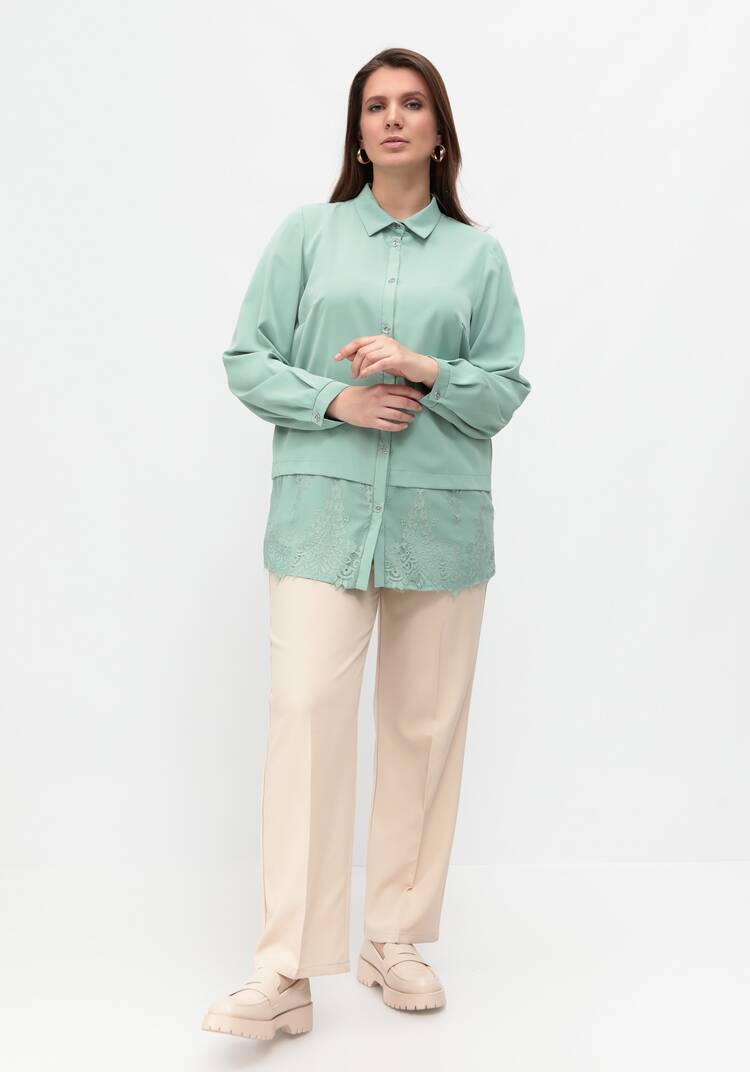 Блуза с ажурным кружевом по низу шир.  750, рис. 7