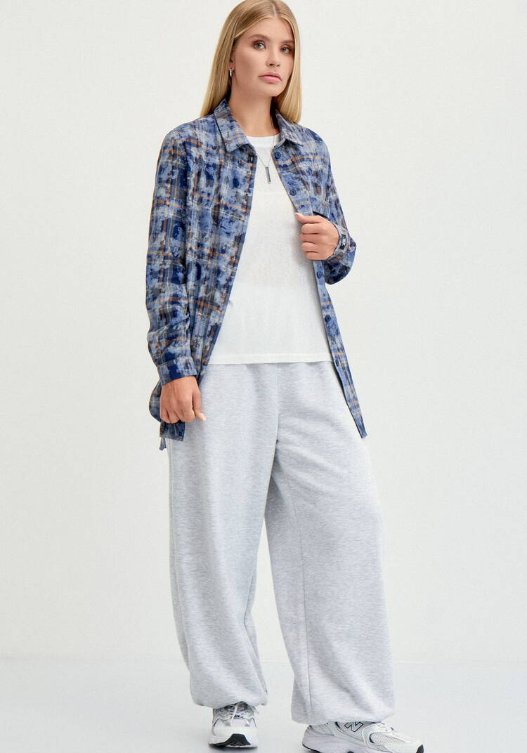 Рубашка в клетку на пуговицах с нашивкой шир.  750, рис. 7