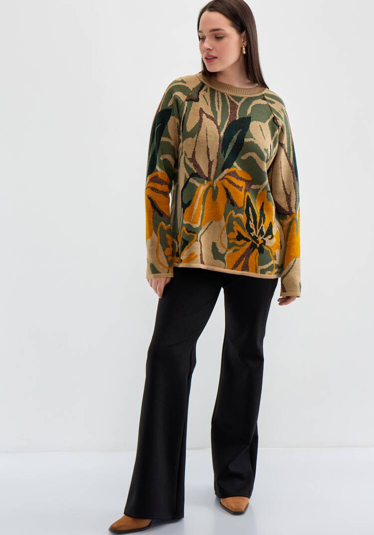 Джемпер с растительным орнаментом шир.  750, рис. 17