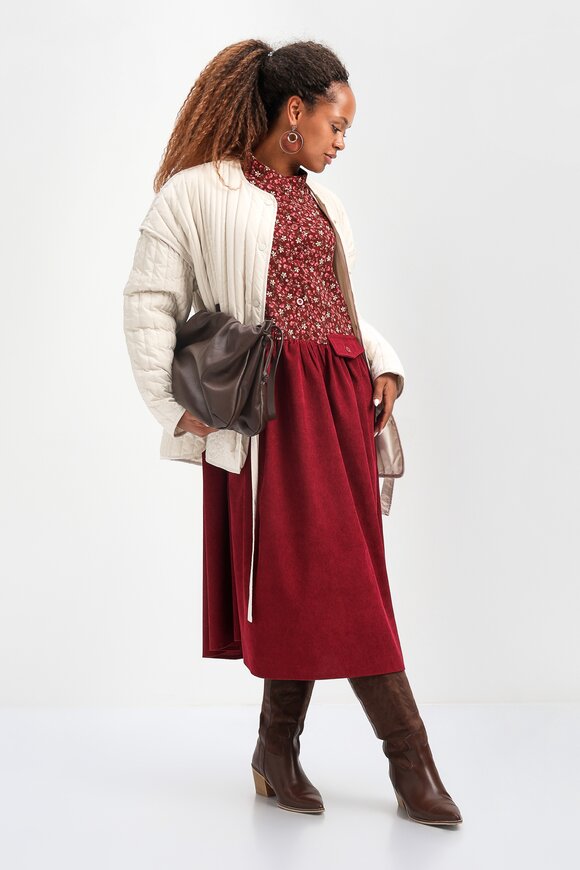 Платье комбинированное с воротником-стойкой шир.  580, рис. 16