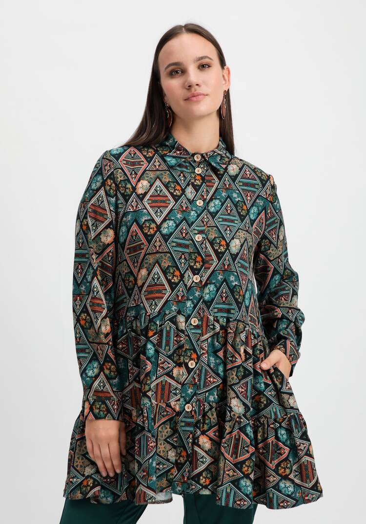 Блуза оверсайз с ярусами шир.  750, рис. 15