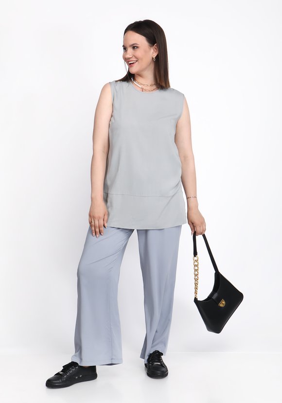 Блуза базовая без рукавов шир.  580, рис. 5