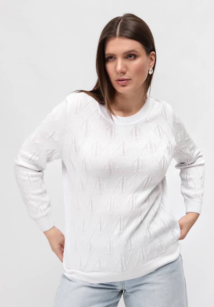 Джемпер ажурный удлиненный шир.  750, рис. 10