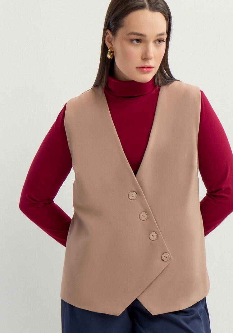Жилет с асимметричным кроем шир.  750, рис. 2