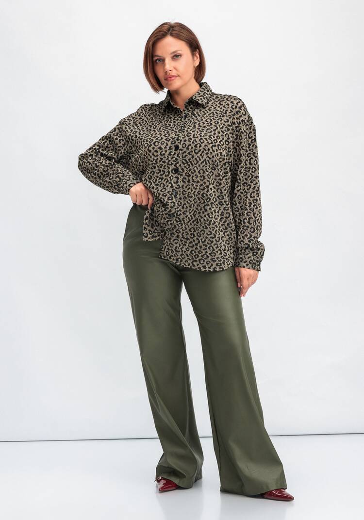 Рубашка ажурная с леопардовым принтом шир.  750, рис. 18