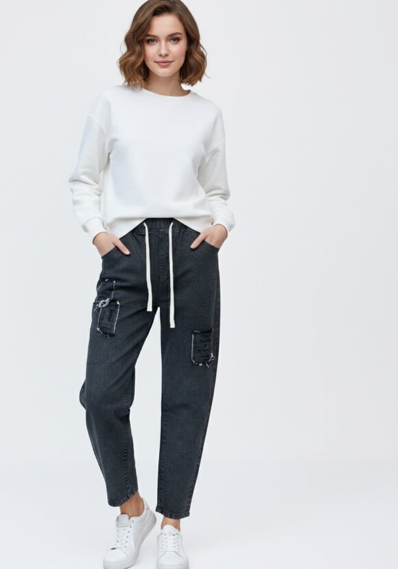 Джинсы с нашивками Кира шир.  580, рис. 2