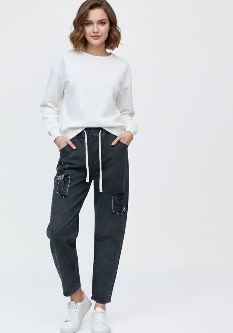 Джинсы с нашивками Кира шир.  750, рис. 2