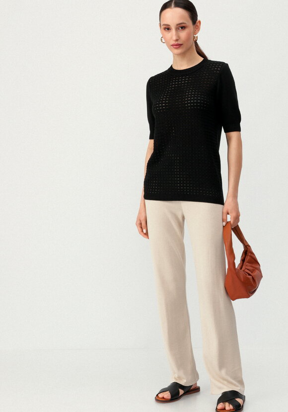 Джемпер с передней полочкой ажурной вязки шир.  580, рис. 30