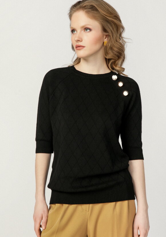 Джемпер с эффектными пуговицами по полочке шир.  580, рис. 4