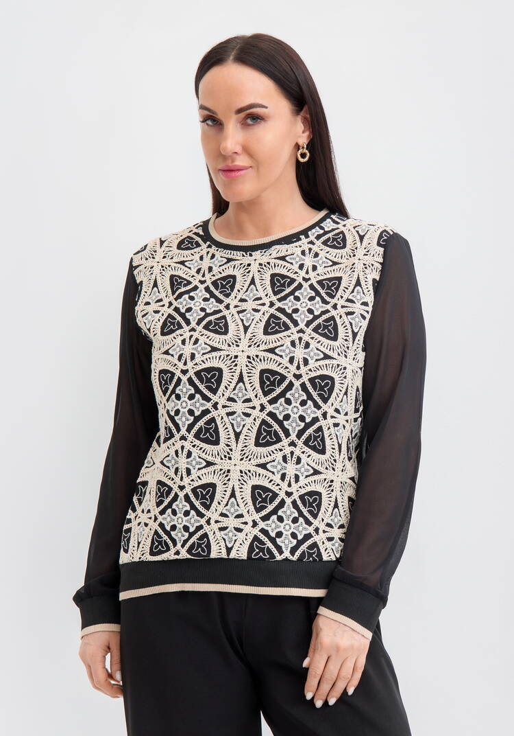 Джемпер с изящным узором шир.  750, рис. 10