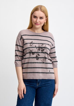 Блуза в полоску с принтом