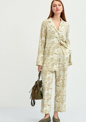 Брюки из льна пpямые