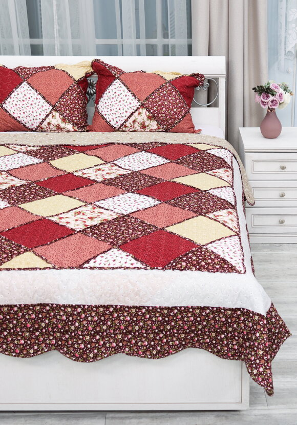 Покрывало с наволочками Печворк шир.  580, рис. 16