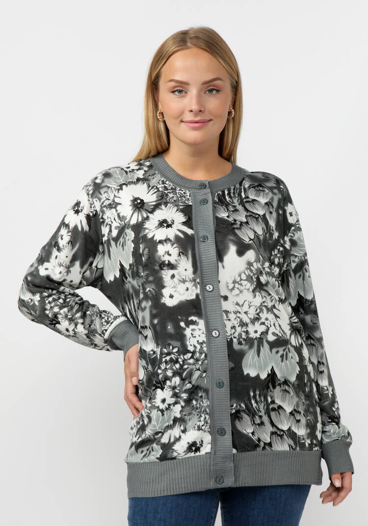 Кардиган с цветочным принтом на пyговицах шир.  750, рис. 16