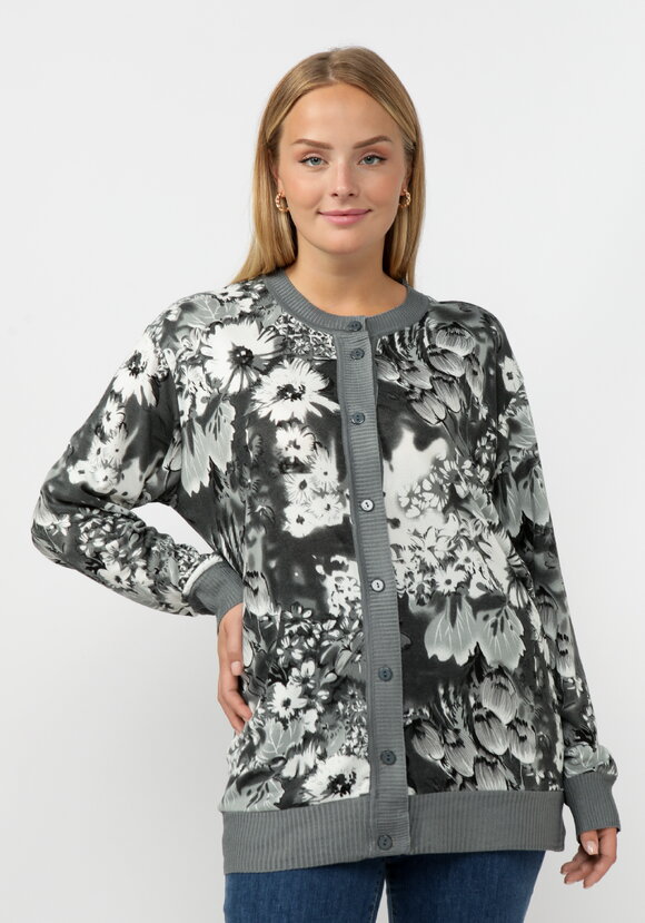 Кардиган с цветочным принтом на пyговицах шир.  580, рис. 16