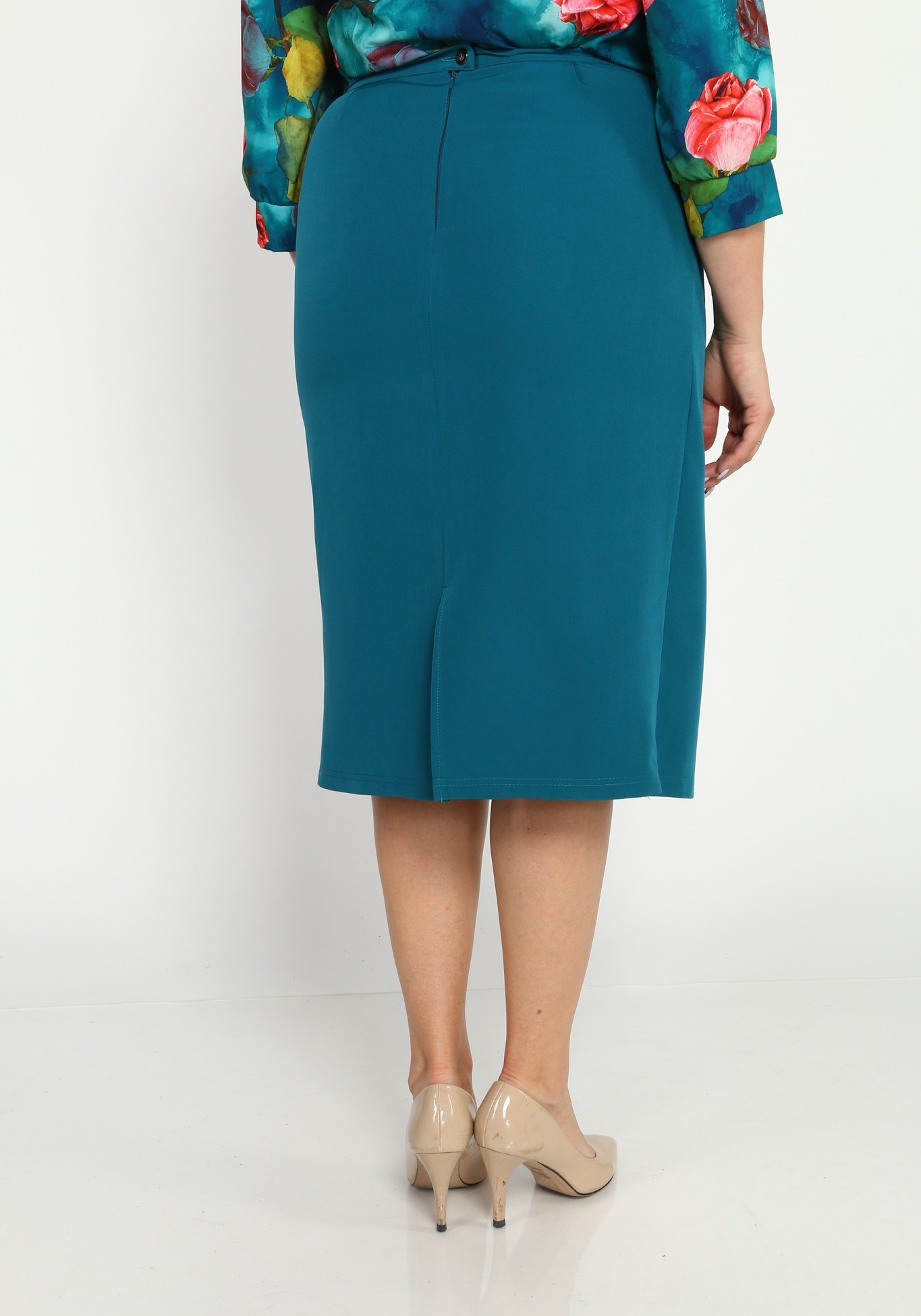 Юбка с кружевной вставкой Elegance Style, размер 64, цвет тёмно-синий - фото 5