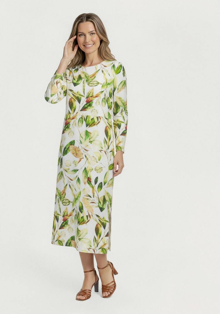 Платье прямого кроя изо льна с принтом шир.  750, рис. 5