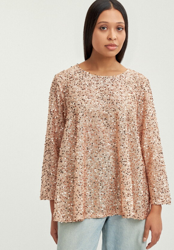 Блуза с мерцающими пайетками шир.  580, рис. 4