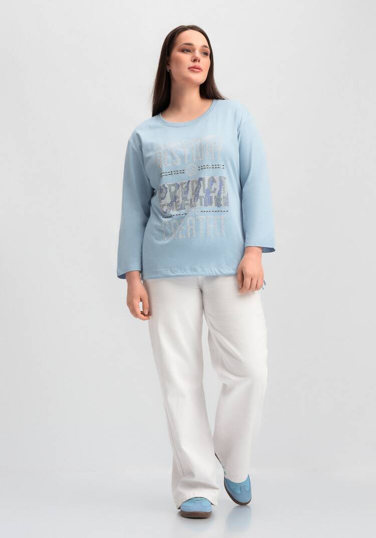 Лонгслив с декором из страз шир.  750, рис. 45