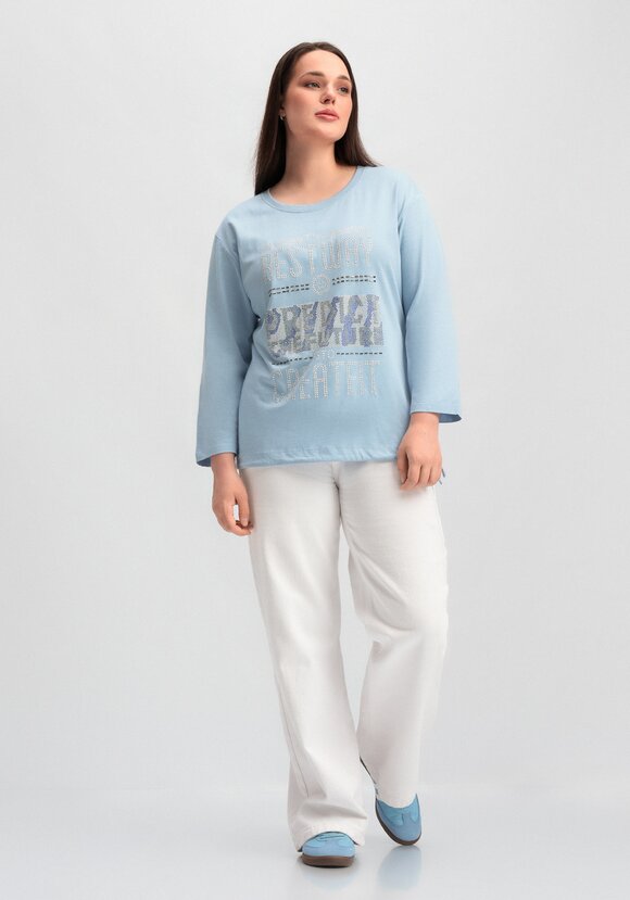 Лонгслив с декором из страз шир.  580, рис. 45