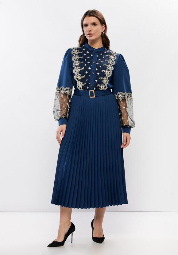 Платье с ажурным кружевом шир.  580, рис. 36