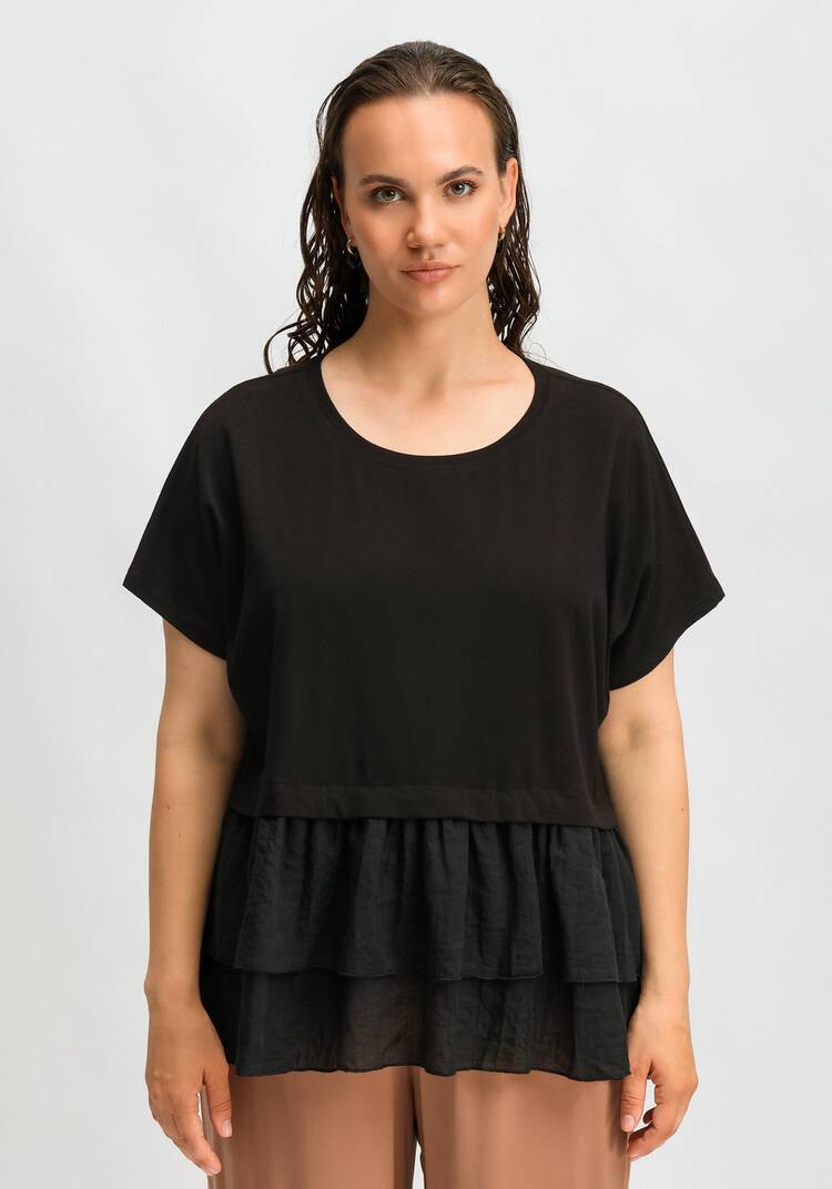 Блуза комбинированная с ярусами по низу шир.  750, рис. 4