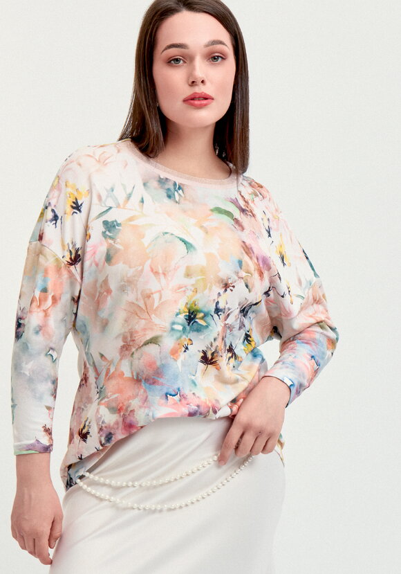 Джемпер оверсайз с акварельным рисунком шир.  580, рис. 9