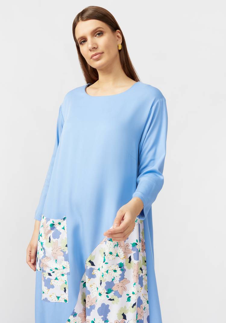 Платье с контрастными вставками Белла шир.  750, рис. 3