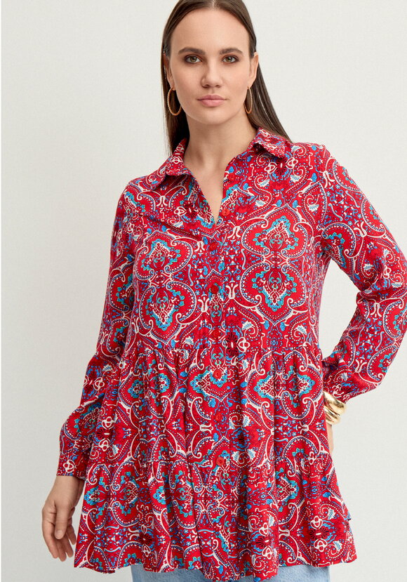 Блуза А-силуэта с ярусами шир.  580, рис. 22