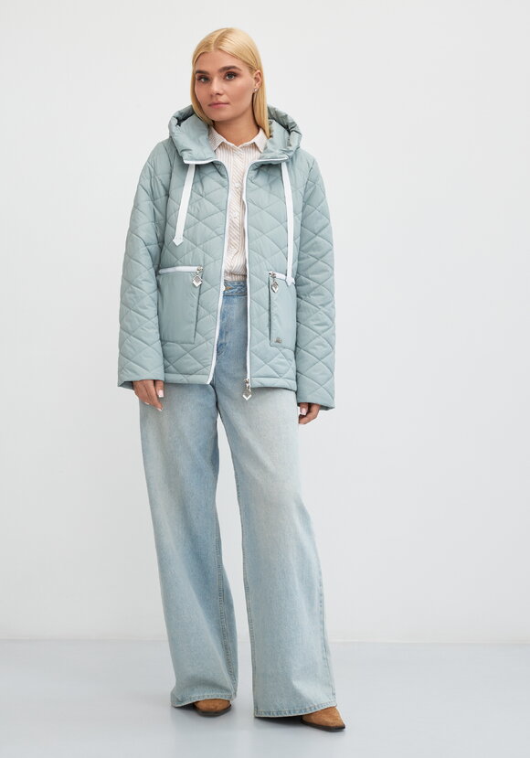 Куртка с контрастной молнией Вероника шир.  580, рис. 15