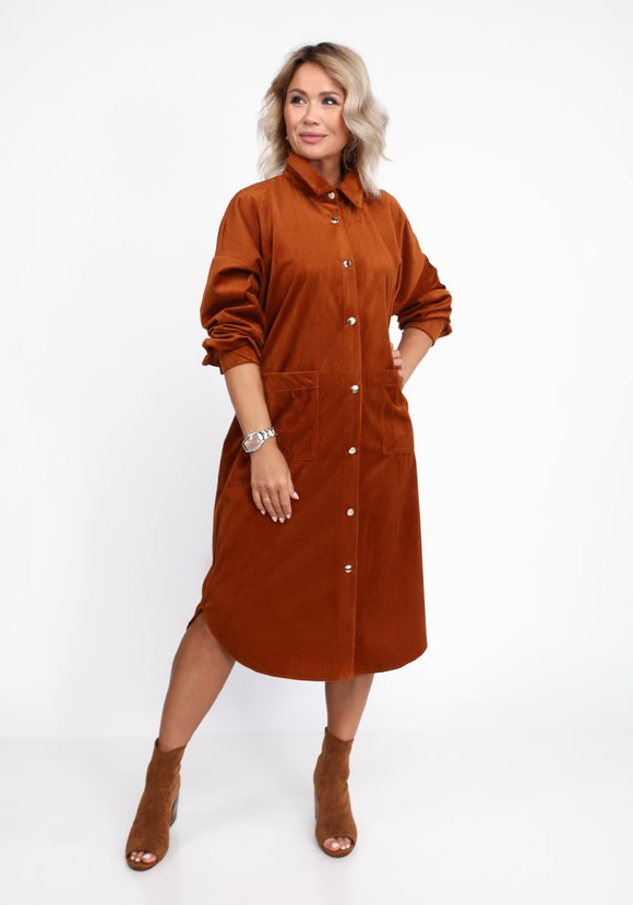 Платье-рубашка из крупного вельвета шир.  580, рис. 5