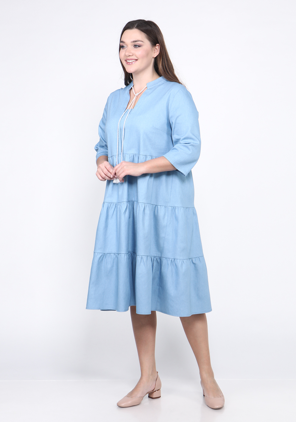 Платье "Стиль деним" Lomara, размер 48, цвет синий - фото 1