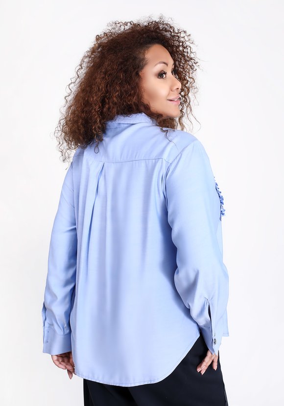 Блуза с вертикальными рюшами шир.  580, рис. 7