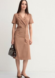 Платье из льна двубортное