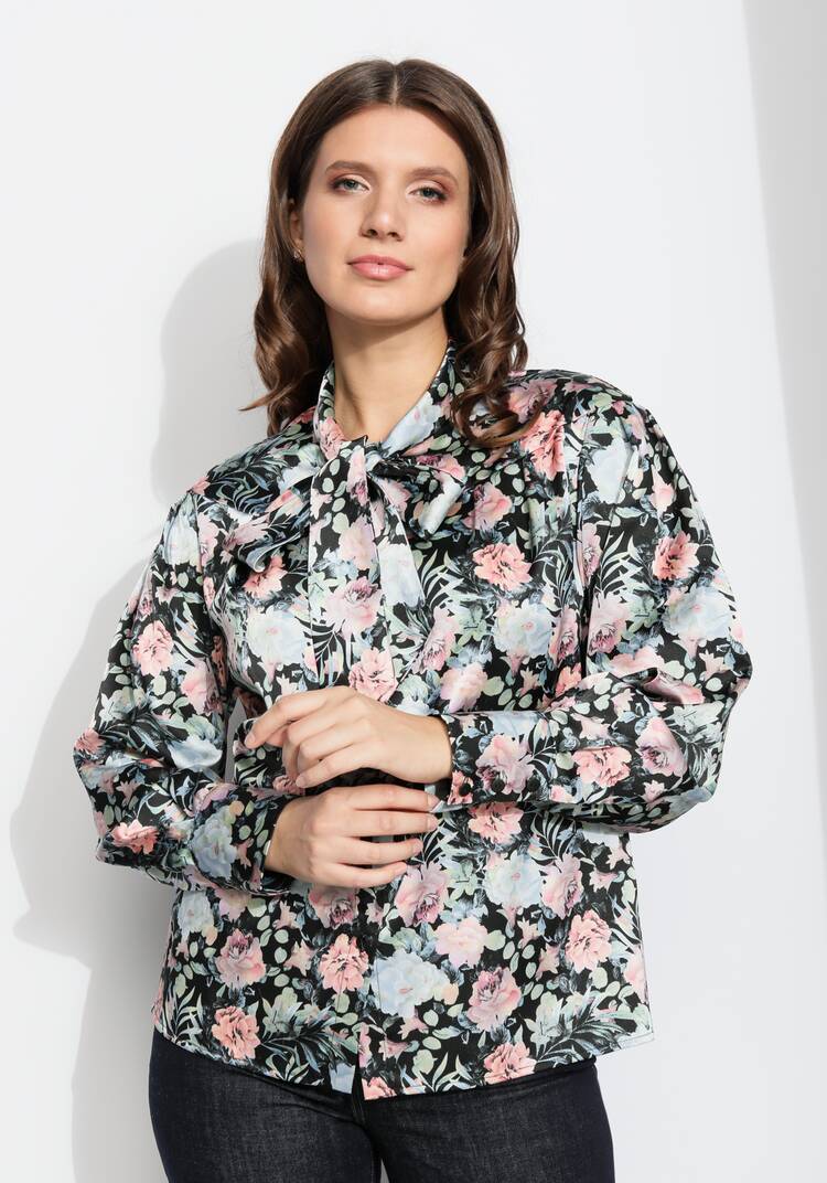 Блуза прямого силуэта с бантом шир.  750, рис. 32