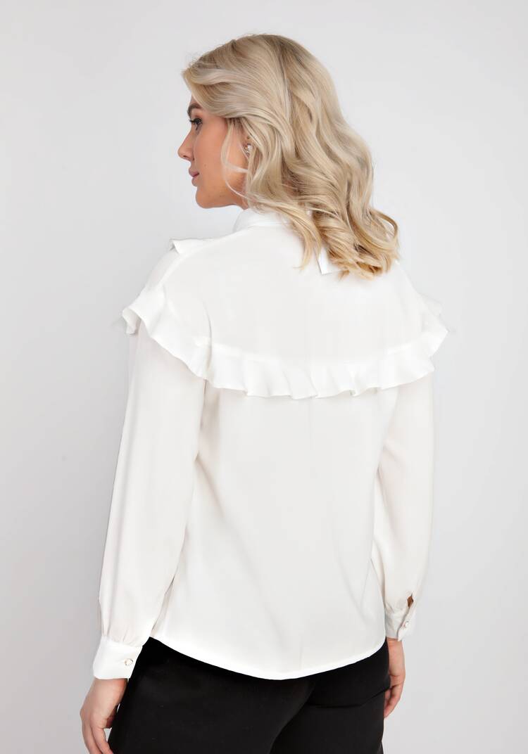 Блуза с рюшами на пуговицах шир.  750, рис. 3